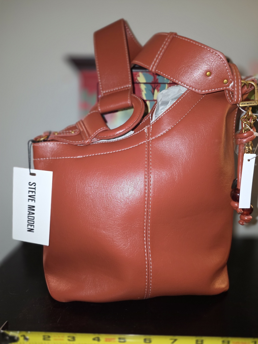 Steve Madden Rust Leather 1/2 Shoulder Bag